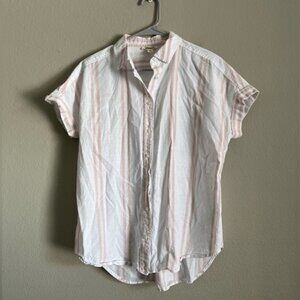 ❌LAST CHANCE❌ GOODTHREADS women’s pink & white short sleeve button down medium